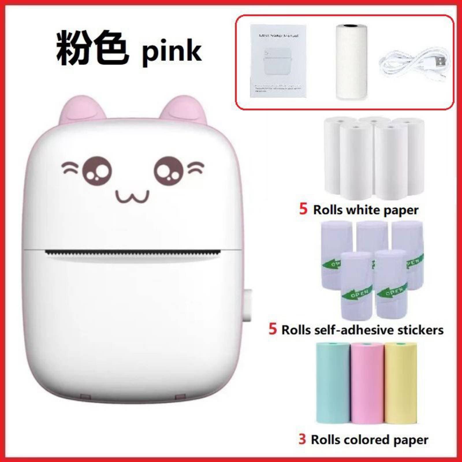 C9 mini rechargeable printer Bluetooth with 13 roll papers