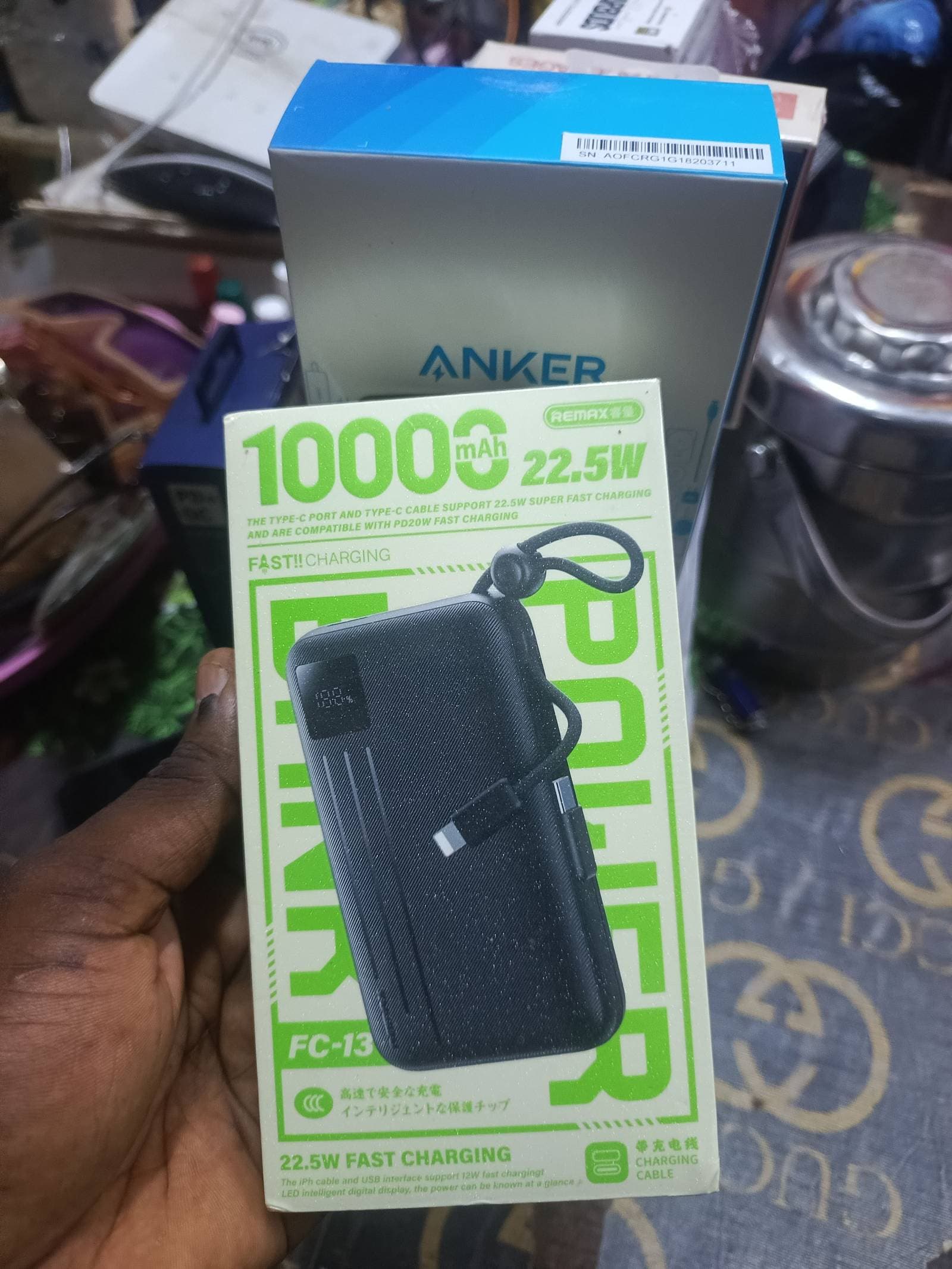 10,000mAh High quality Powerbank with Inbuilt cables