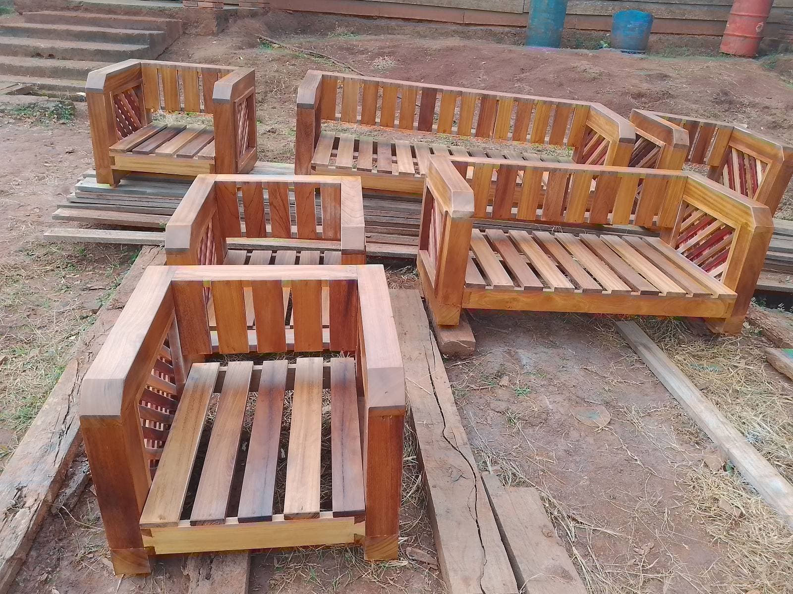 7 seater wooden chair