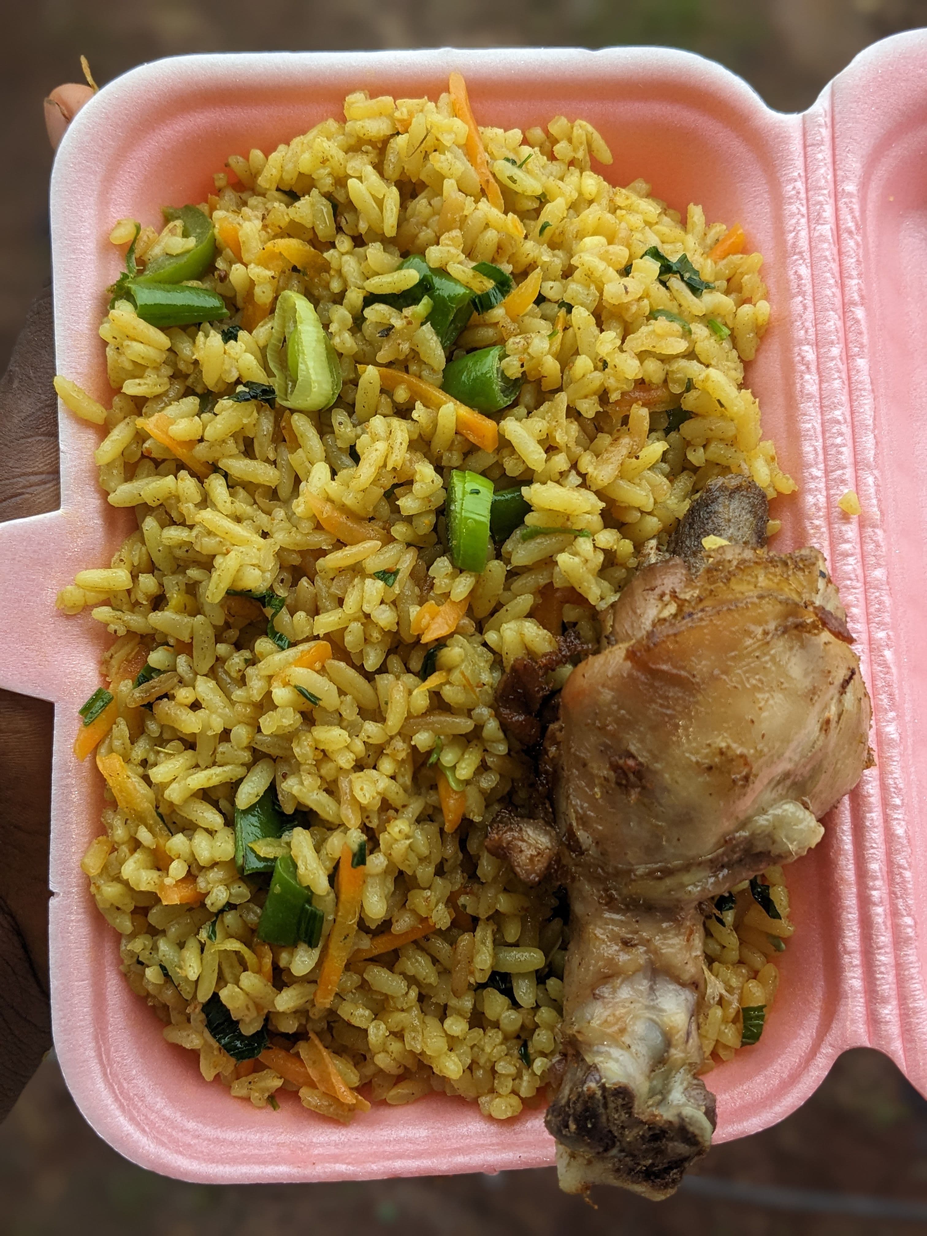 Fried rice and chicken